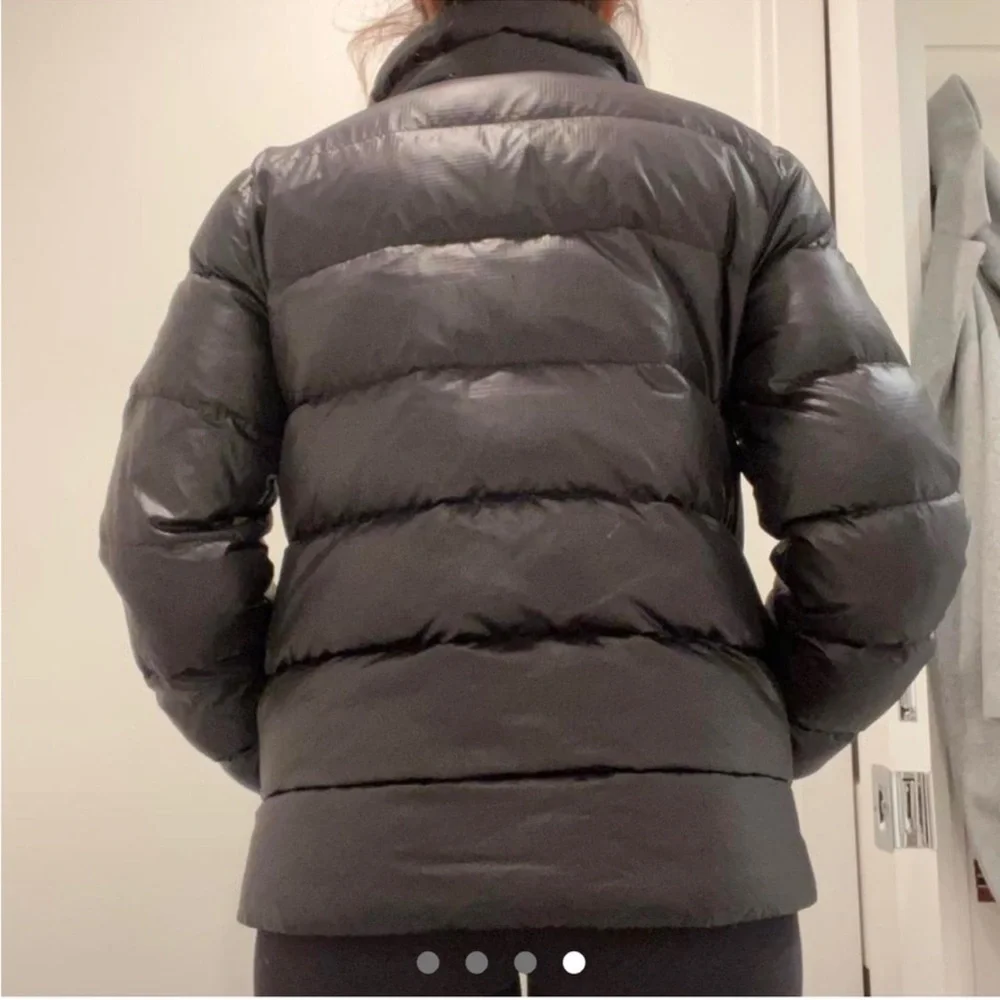 J. Crew Women's Shiny Black Down Filled Puffer Jacket. Style #B1186 Sz S
